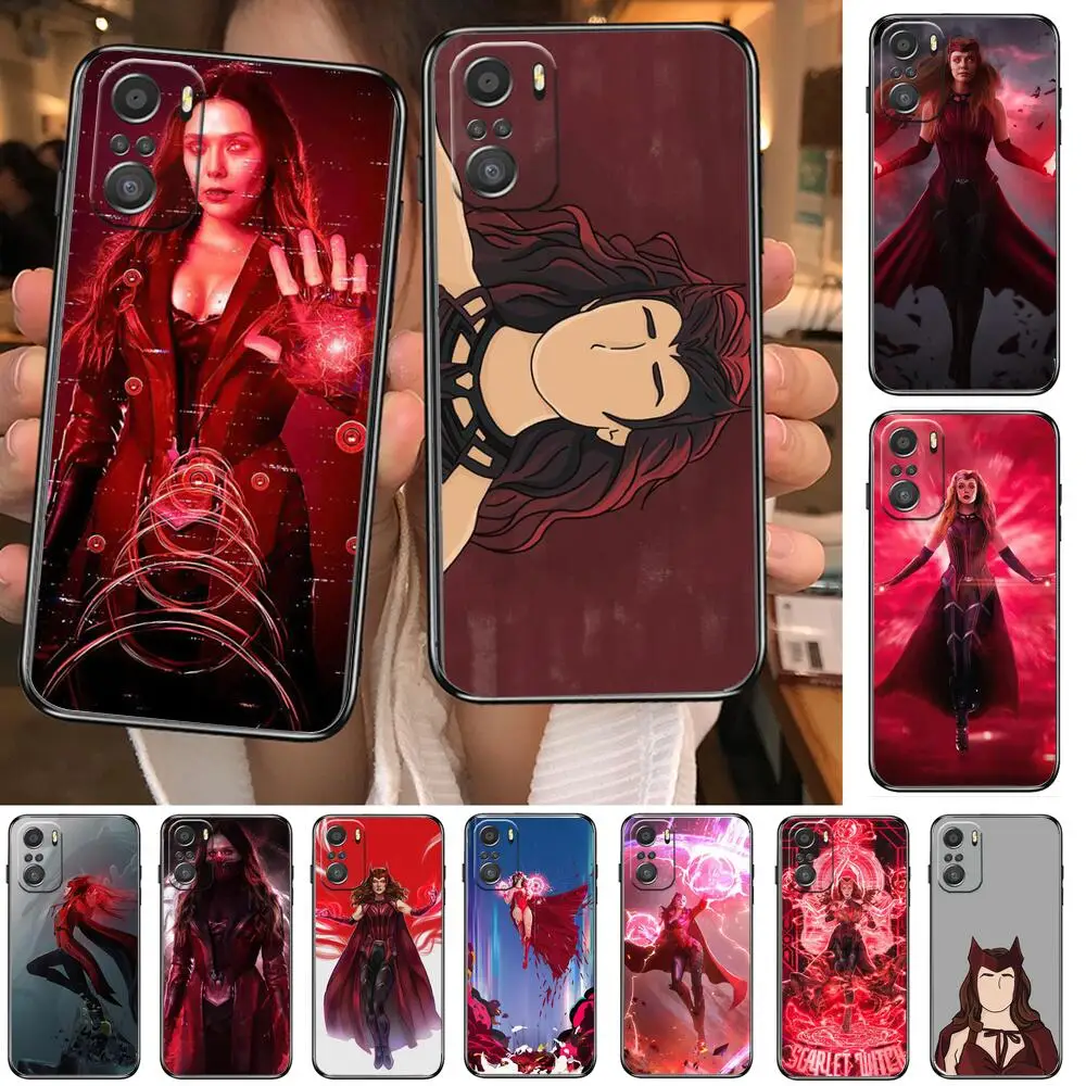 

Marvel Heroine Scarlet Witch Phone Case For xiaomi redmi 11 Lite pro Ultra 10 9 8 MIX 4 FOLD 10T Black Cover Silicone Back Prett