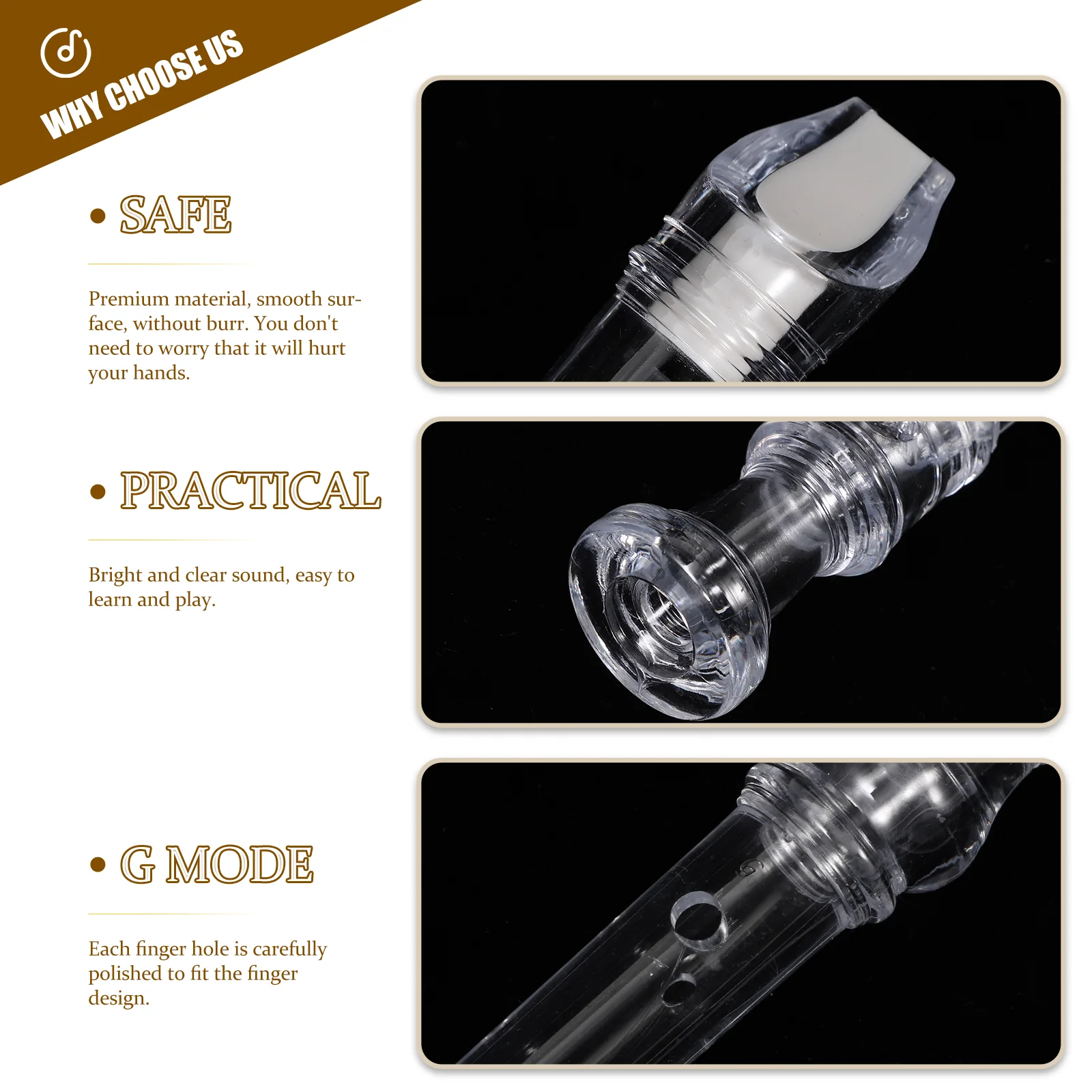 Кларнет детские игрушки детский 8-луночный рекордер музыкальный черный