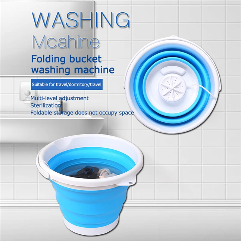 Mini Foldable Washing Machine Ultrasonic Cleaning Small 2 in 1/3in1 Portable Washer USB Dormitory Washer For Home Travel
