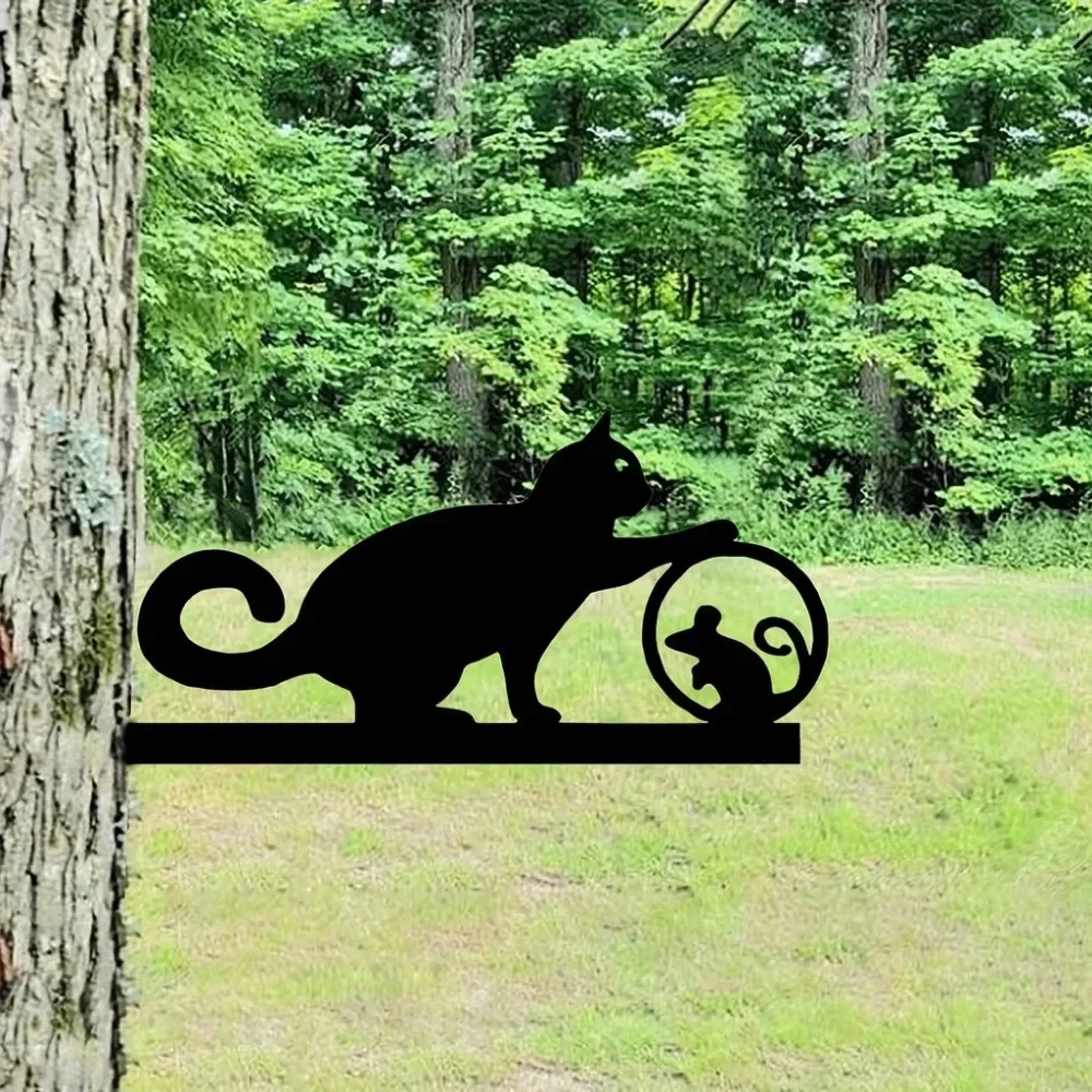 Металлическое Настенное Искусство С Изображением Кота И Мыши Весенняя Тема 2024