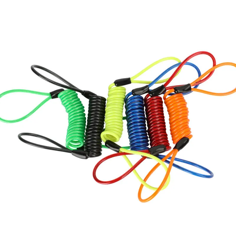 

4mm 1.2m Motorcycle Scooter Disc Lock Cable Security Reminder Anti Theft Bike Moto Tools Bicycle Helmet Warning Spring Rope Wire