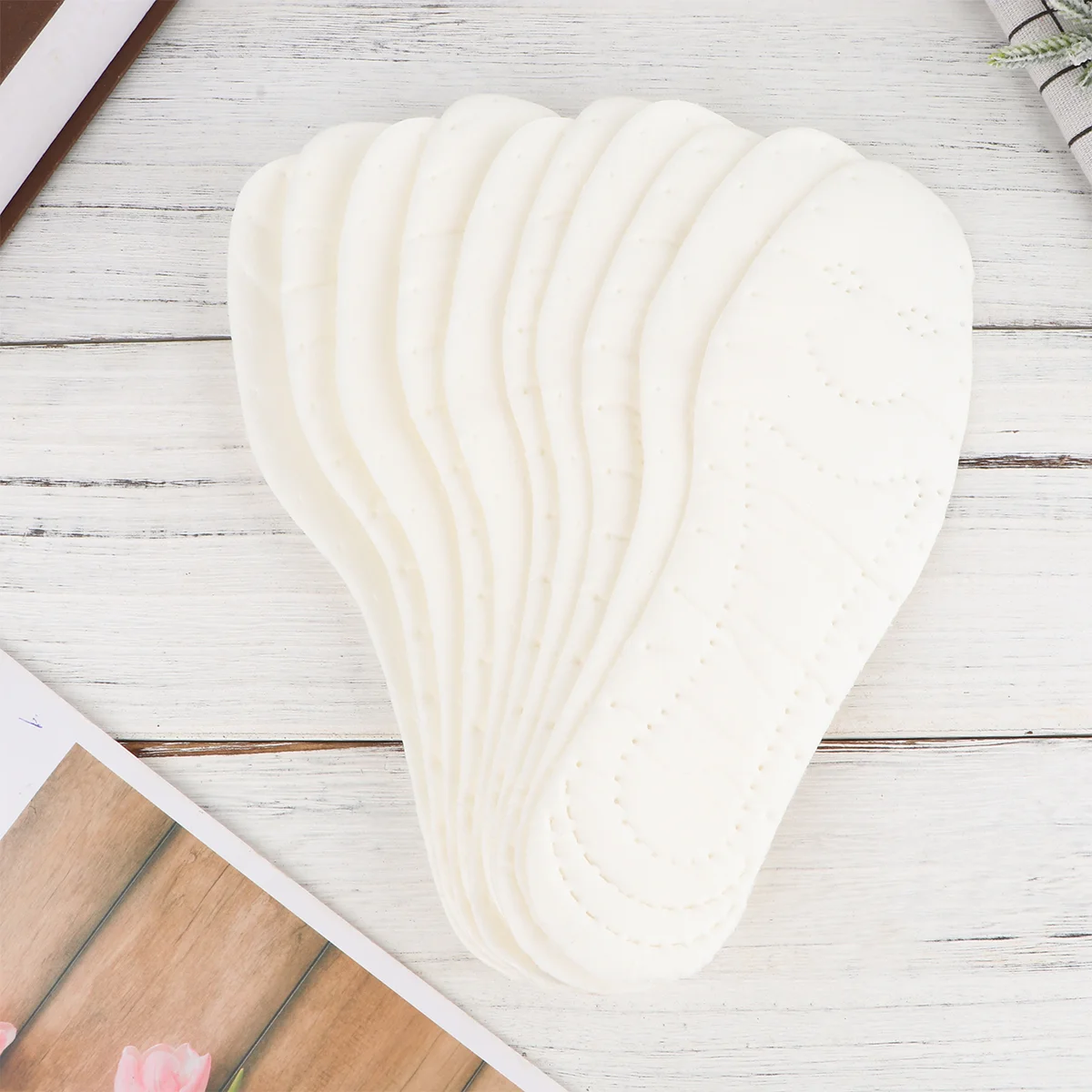 

5 Pairs Deodorant Men Natural Shoes Insole Cotton Insoles Breathable White Miss
