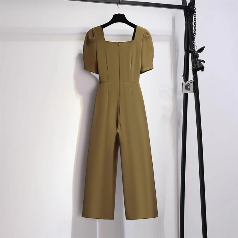 Женский офисный комбинезон с квадратным вырезом милые облегающие комбинезоны