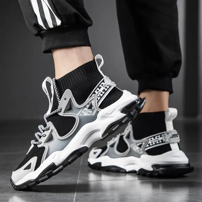 

Мужские сетчатые кроссовки, беговые кроссовки, высокий уровень, спортивная обувь для ходьбы, 48 размеров, 47