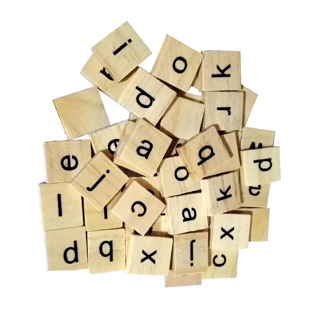 

100 Puzzle Tiles en Letters Scrapbook Craft Educational Squares