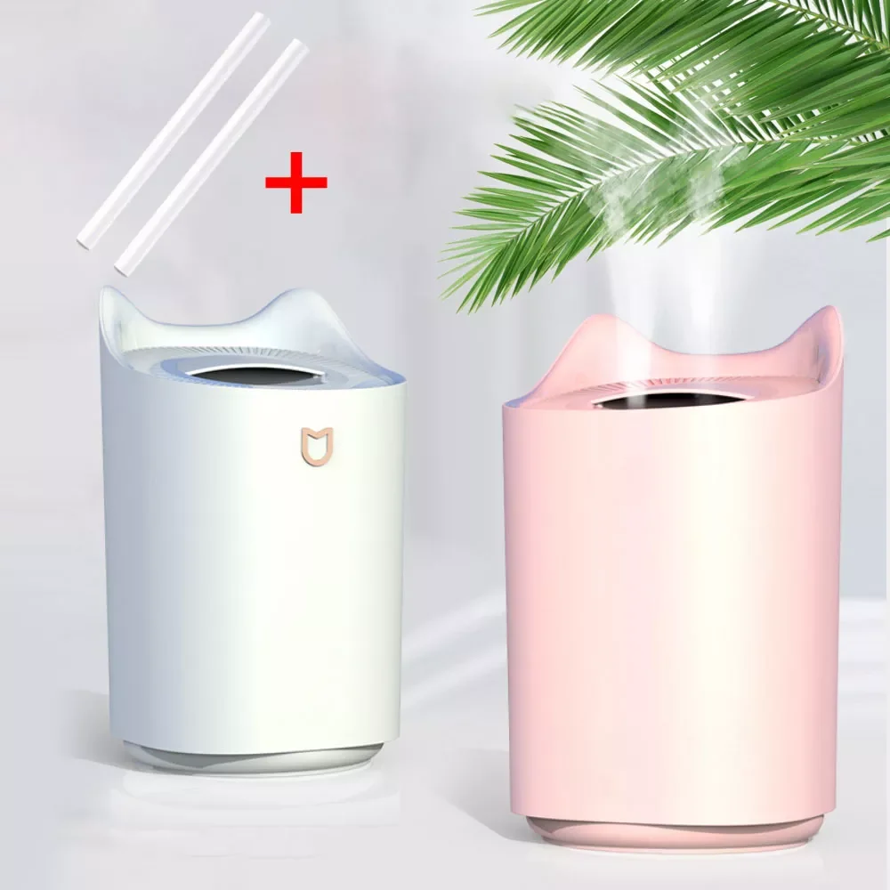 

NEW2023 3L Air Humidifier Double Nozzle Mist Humidifiers USB Essential Oil Aroma Diffuser with LED Light Home Ultrasonic Air Fre