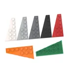 10 шт., детали MOC 54384, клиновидная пластина, 6x3, совместимые с левой стороны кирпичи, сборные строительные блоки, детская головоломка, игрушка-мозг, подарок