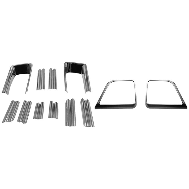 

2 Set Car Accessories: 1 Set Rear Door Speaker Cover Audio Panel & 1 Set Front Bumper Trim Protector Strip Fog Lamp