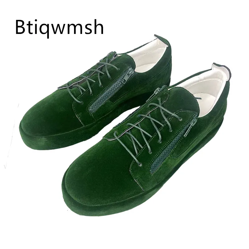 Man Round Toe Side Zipper Flats Male Fashion Loafer Shoes