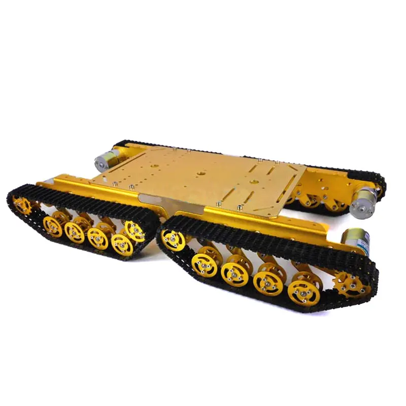

Intelligent Car 4 Driver 37 Motor Robot Gold Silver 150rpm TS500 Tracked Shock Absorption Tank Plastic Chassis