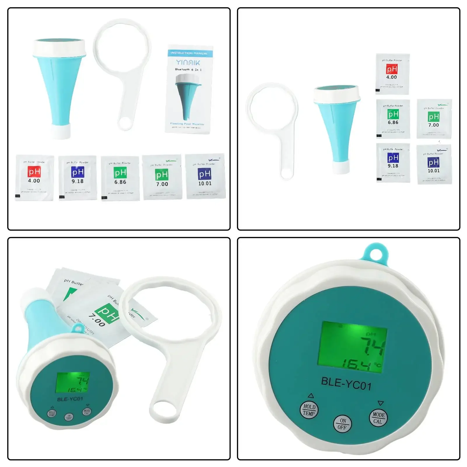 PH-метр тестер качества воды Высокоточный ЖК-цифровой дисплей 6 в 1 управление