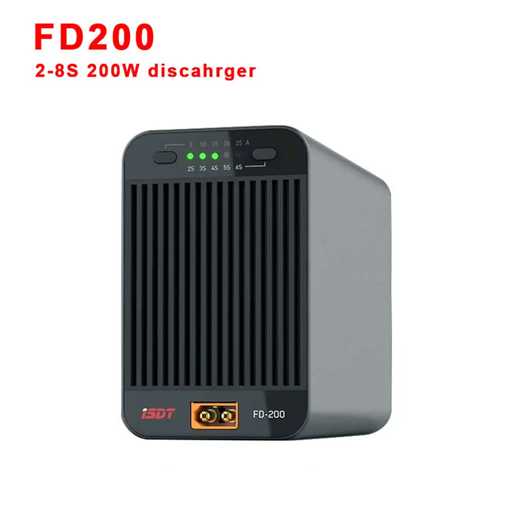 

ISDT FD-200 FD200 200W 25A Smart Control Discharger Wireless APP Lipo Discharger Fit 2s-8s Battery Current 5A 10A 15A 20A 25A