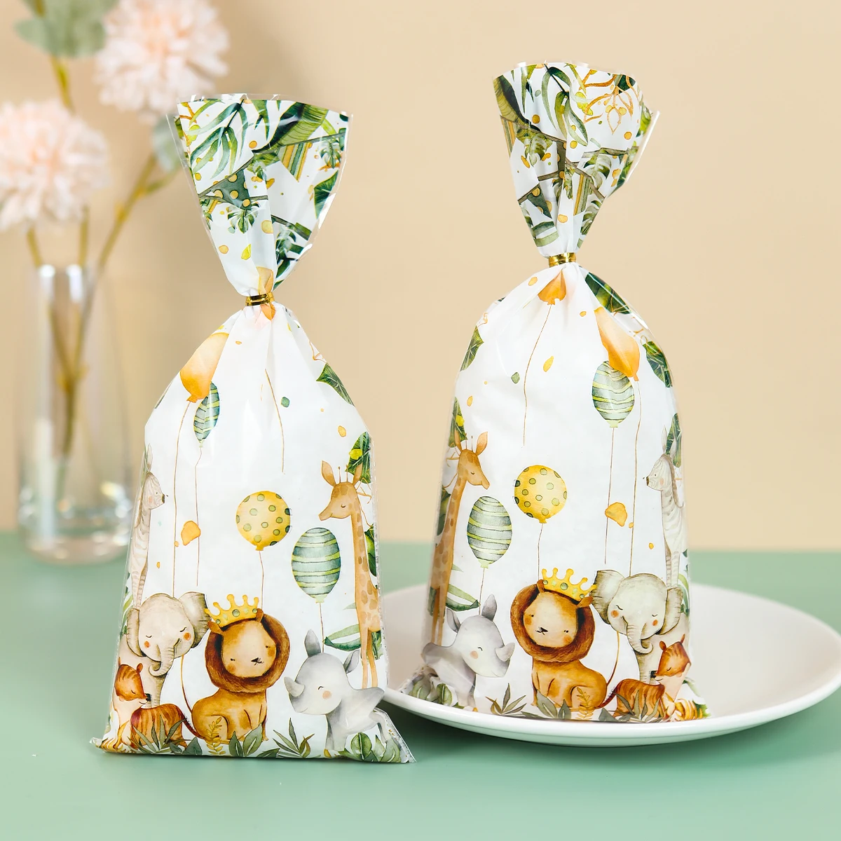 Джунгли животные дневные конфеты подарочные пакеты печенье упаковочная сумка