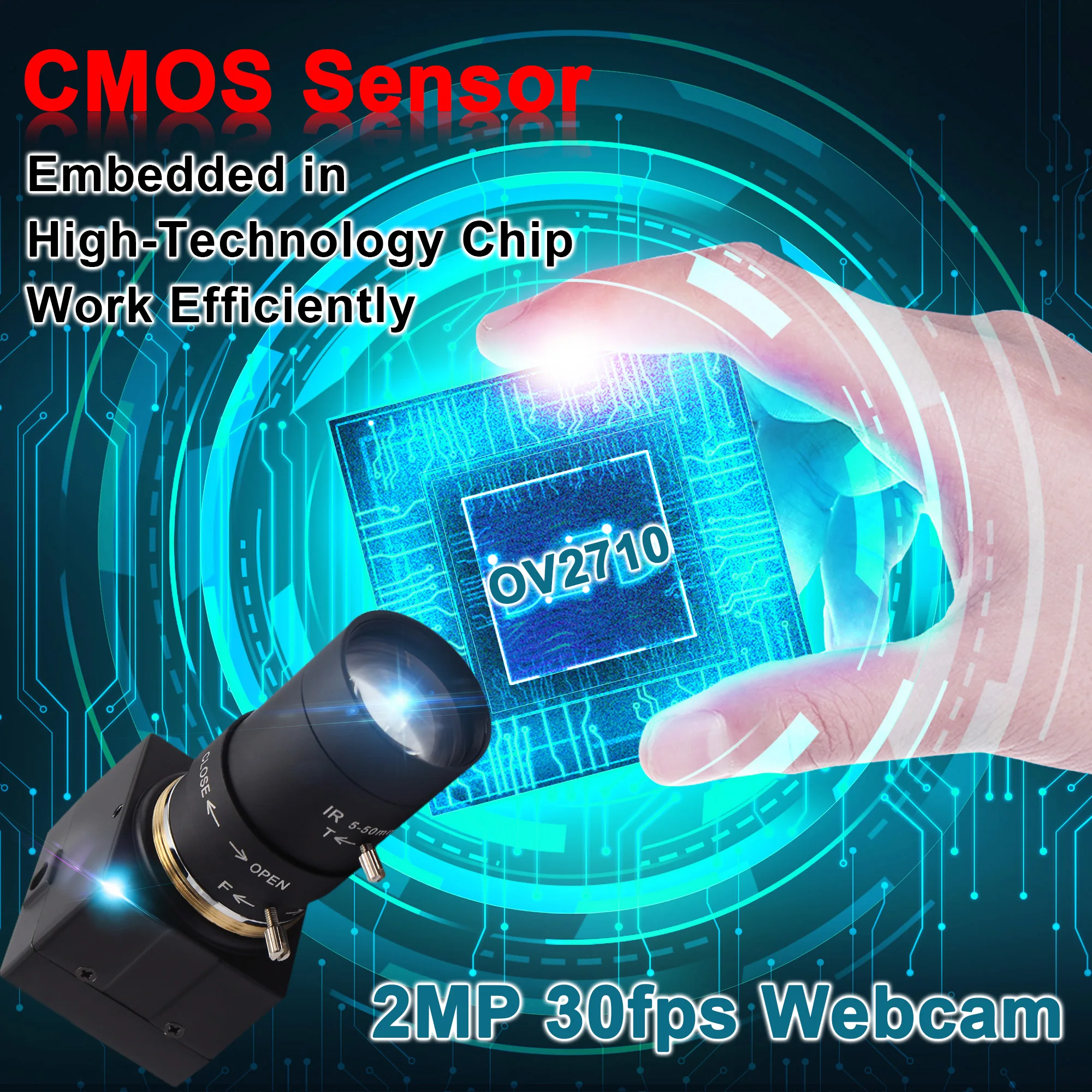 1080P USB веб-камера 5-50 мм объектив с креплением VaCS мини Чехол видео UVC для Windows Android Mac