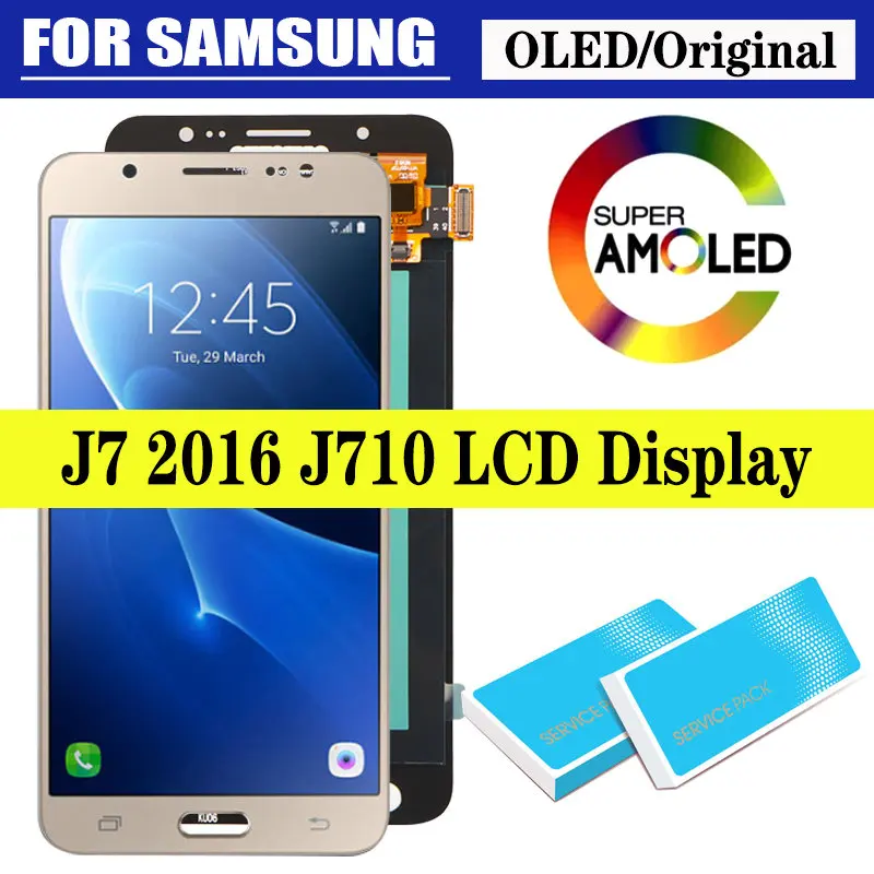 OLED/Super Amoled ЖК-дисплей для Samsung Galaxy J7 2016 J710 с сенсорным экраном и дигитайзером в