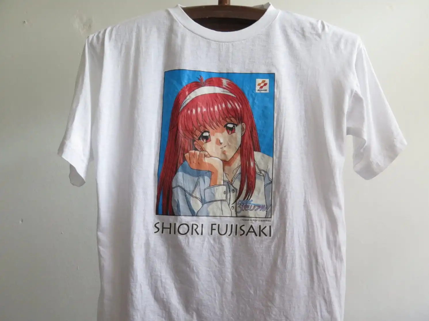 Винтажная футболка с памятью Tokimeki видеоигра 90-х годов Shiori Fujisaki РЕДКАЯ акция Konami VDO
