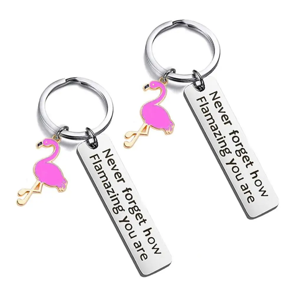

Stainless Steel Keychain Motivational Gift Never forget how flamazing Personality Inspirational Gift Key Ring Key Chain Pendant