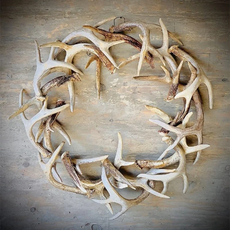 

Handmade Rustic Farmhouse Antler Wreath To Add A Touch Of Nature Indoors Fit For Front Door