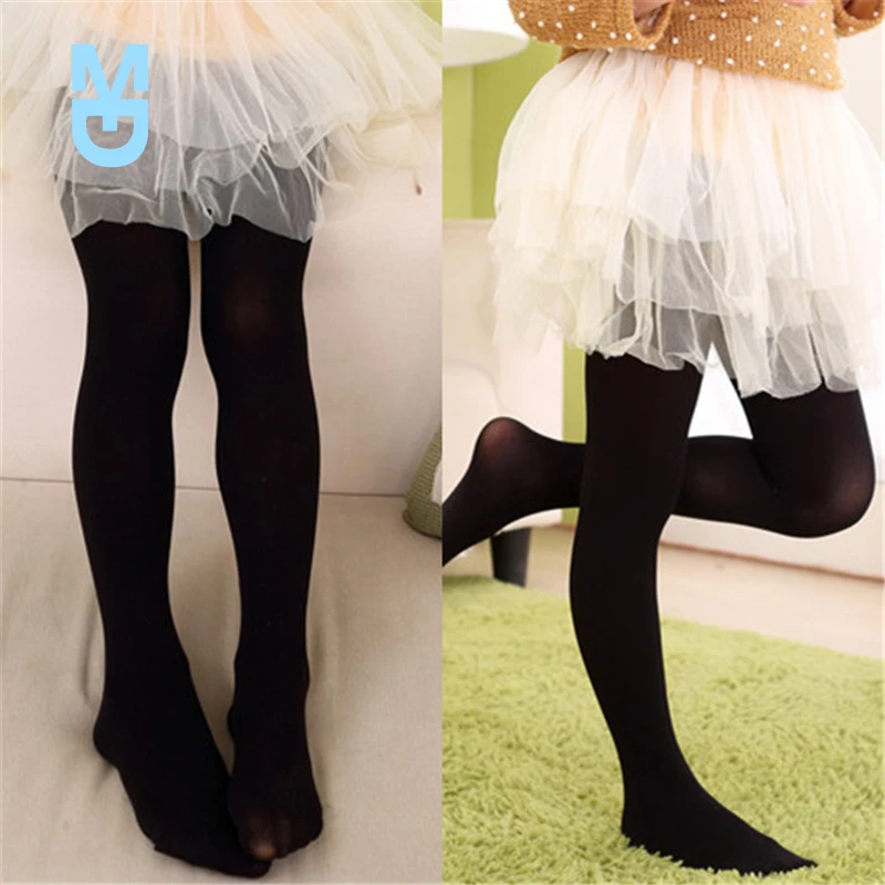 

New Girls Ballet Dance Pantyhose Children A Thin Section Fashion Velvet Tights Baby Solid Black White Stockings For 0-15Y Kids C