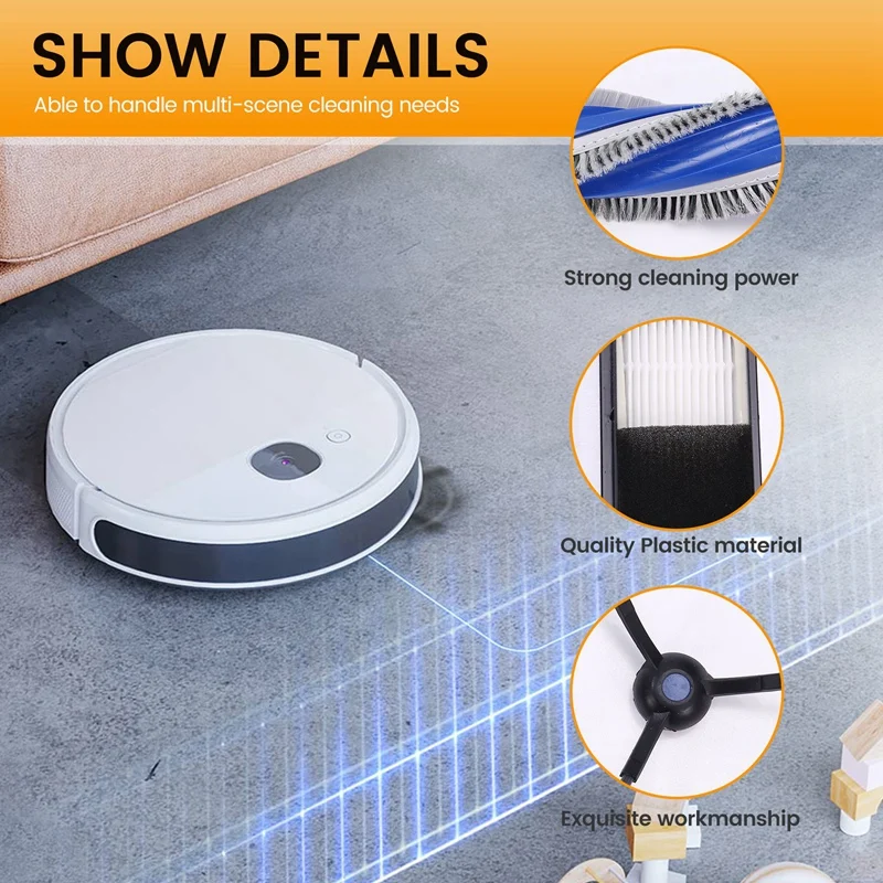 Для робота-пылесоса Yeedi C12 PRO PLUS запасная часть основной ролик боковая щетка