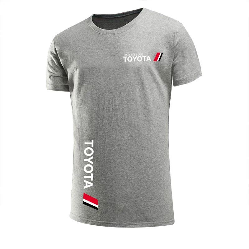 

2022 Summer short-sleeved TOYOTA shirt men's fashion 100%cotton shirts casual slim solid color printing business T-shirt for men