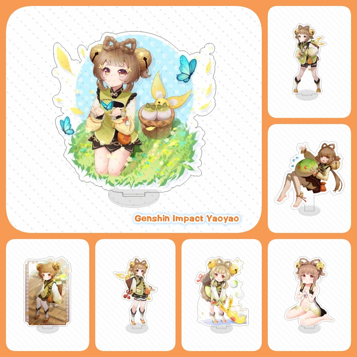 

Hot Sale Game Genshin Impact Cosplay Charms Cute Anime Figures Yaoyao Acrylic Stands Character Model Keychain Friends Gifts