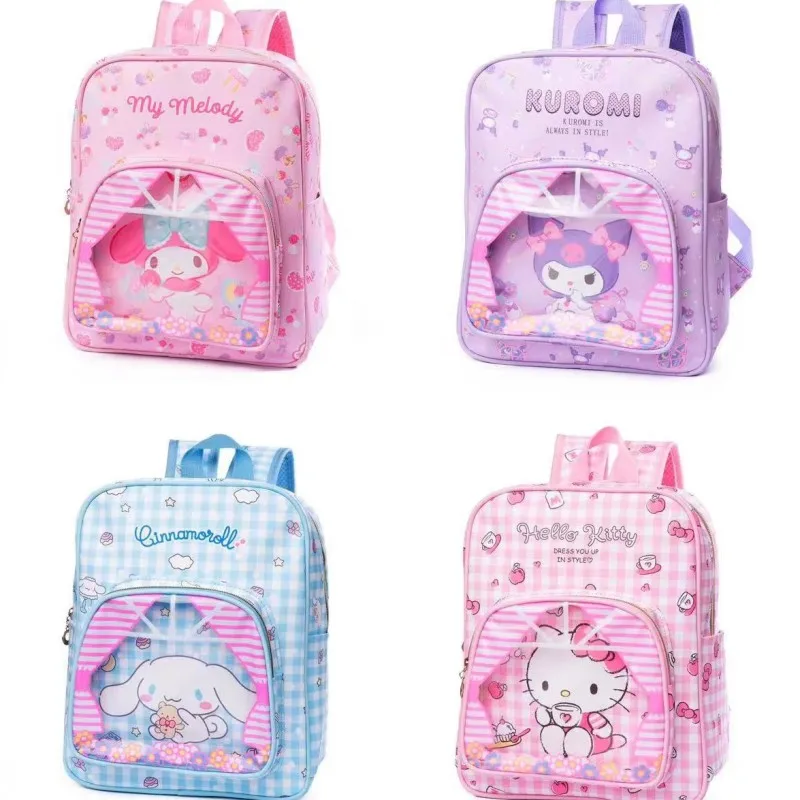 

Sanrio 34cm Cinnamoroll My Melody Kuromi Hello Kitty Cute Kid Backpack Anime Kawaii Cartoon Leather Mini School Bag Holiday Gift