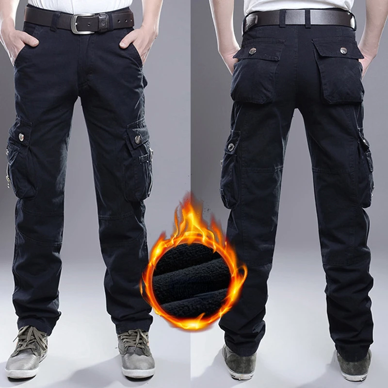 

High Quality Khaki Casual Pants Men Military Tactical Joggers Cargo Pants Multi-Pocket Fashion Black Army Straight Trousers E550