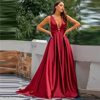 red fashion mermaid evening dresses sashes v neck sleeveless draped open back party glitter women dress vestidos de fies