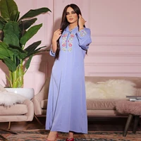 fashion 2022 muslim new arab dubai embroidered jalabiya womens robe morrocan kaftan dress