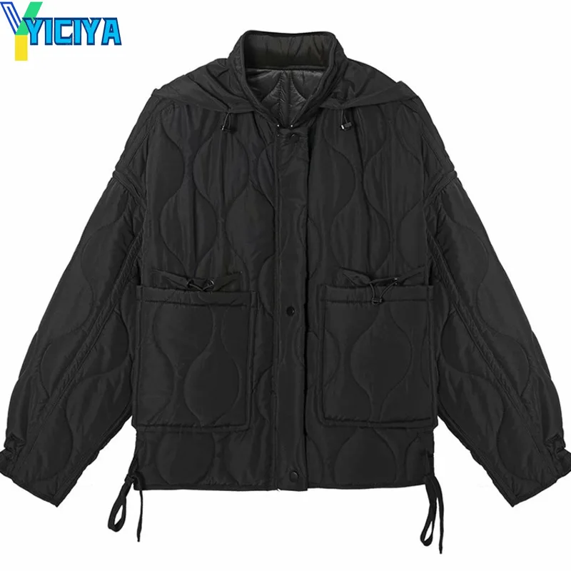 YICIYA Winter Jackets 2023 Woman Casual Short Parkas Loose Solid Women Coat Light Slim Streetwear Jacket Female Chic Outerwear