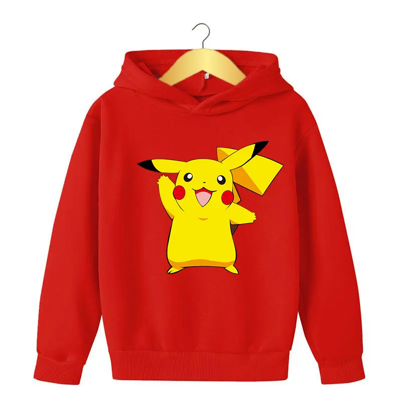 

Детская одежда, пуловеры с изображением покемона, хлопковый свитшот с принтом для мальчиков, детские осенние толстовки с капюшоном, одежда ...