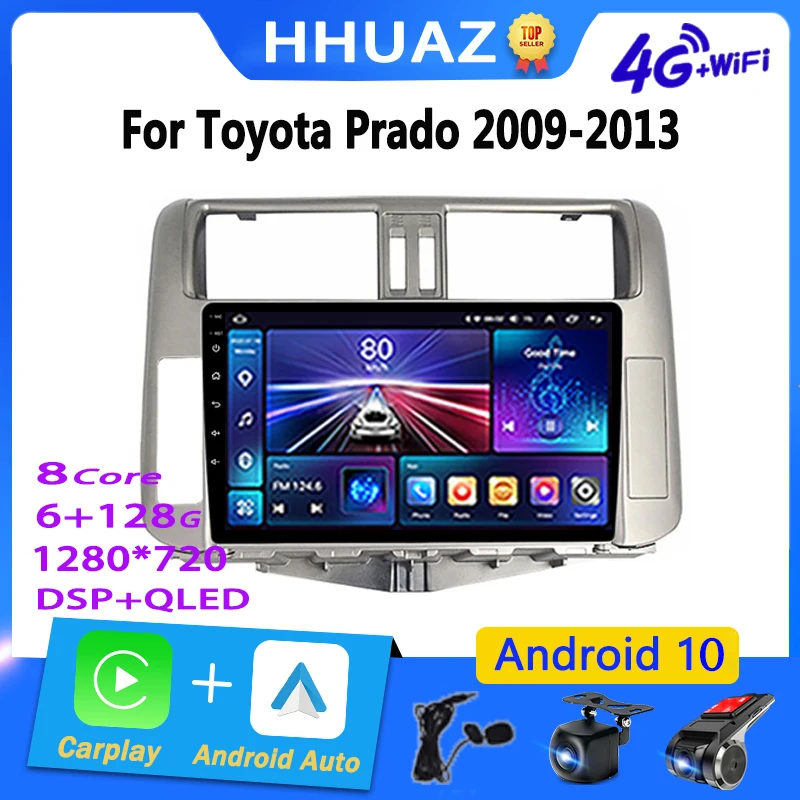 

Автомобильный радиоприемник Android Carplay для Toyota Land Cruiser Prado 150 2009-2013, стерео навигация, GPS, мультимедийная система Carpaly