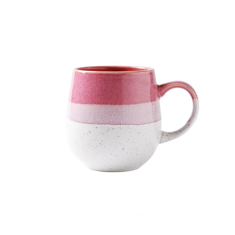 

520ml Simple Gradient Color Mug Office Ceramic Coffee Milk Handle Mug Embossed Couple Drinking Oats Cup Water juice Teacup