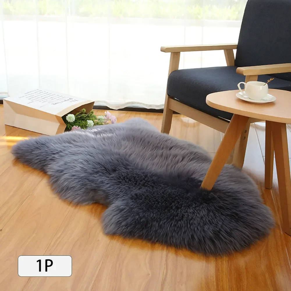 

NEW 1P Real Australian Sheepskin Rugs Sheep Skin Carpet Home Floor Mats Genuine Lambskin Fur Blanket Decorative Throw Bedside Ru