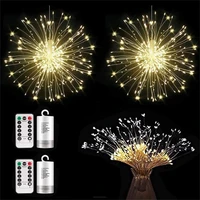 led firework lights 180 led copper wire hanging string lights 8 modes with remote control for party garden outdoor decoration