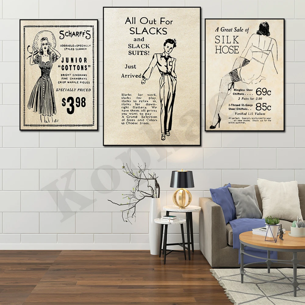 

Abstract Vintage Fashion Ladies Clothing Silk Casual Pants Feminism Art Canvas Painting