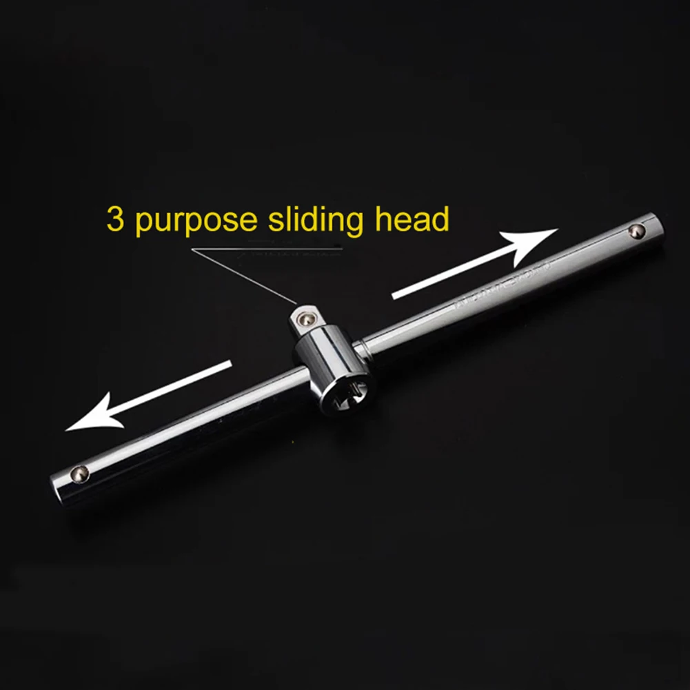 

1/4" 3/8" 1/2" Drive Socket Wrench Extension Sliding T Bar Socket Adapter Sliding Rod Auto Repair Tools Lengthened Sliding Rod