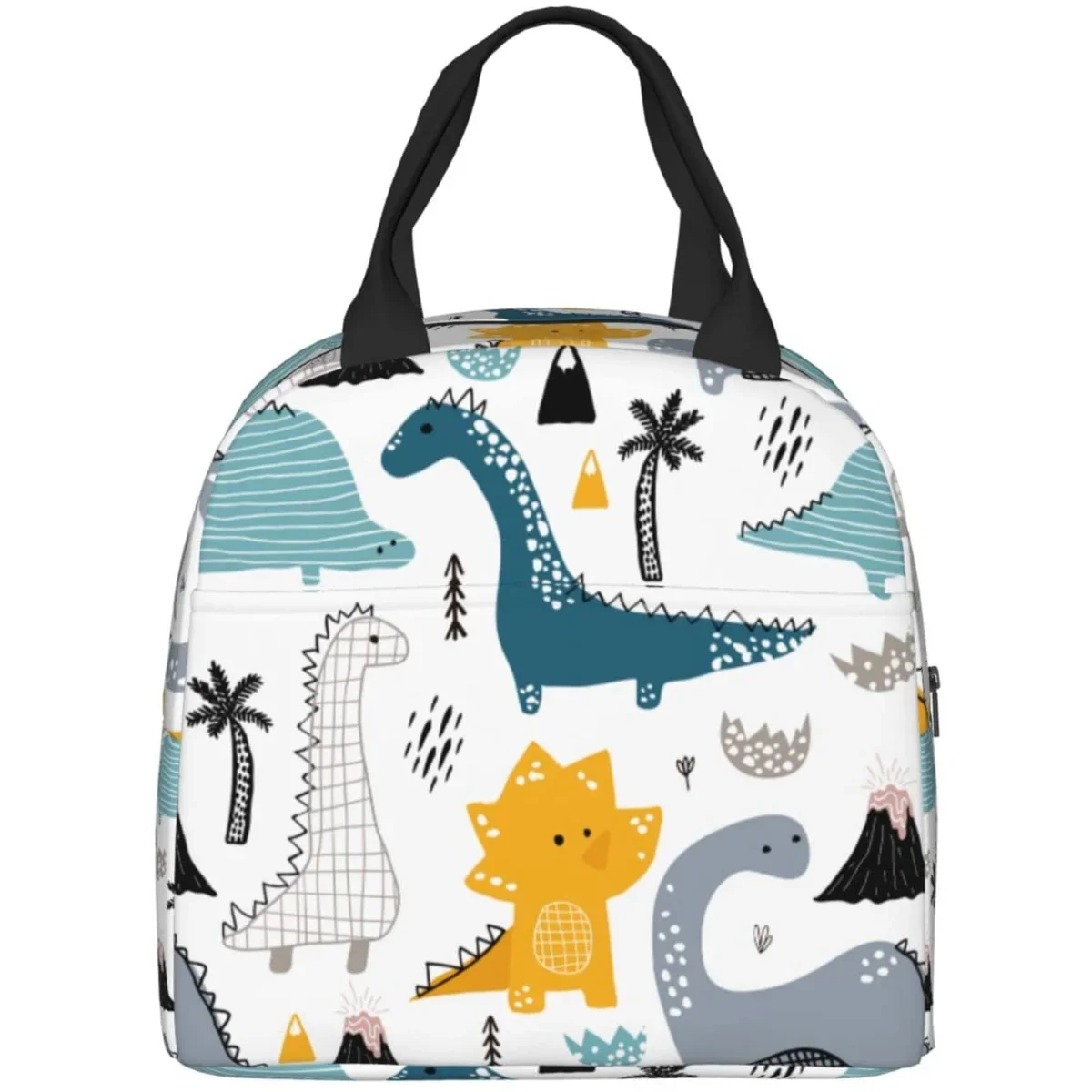 

Милый Ланч-бокс с динозавром-Изолированные сумки для детей, женские многоразовые сумки-тоуты для ланча, идеально подходит для школы/пикника/пляжа/путешествий