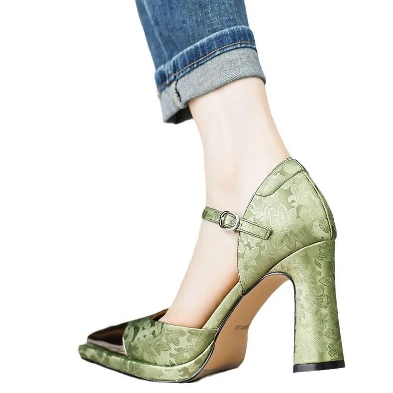 Летняя распродажа женской обуви 2024 босоножки на высоком каблуке костюм Мэри