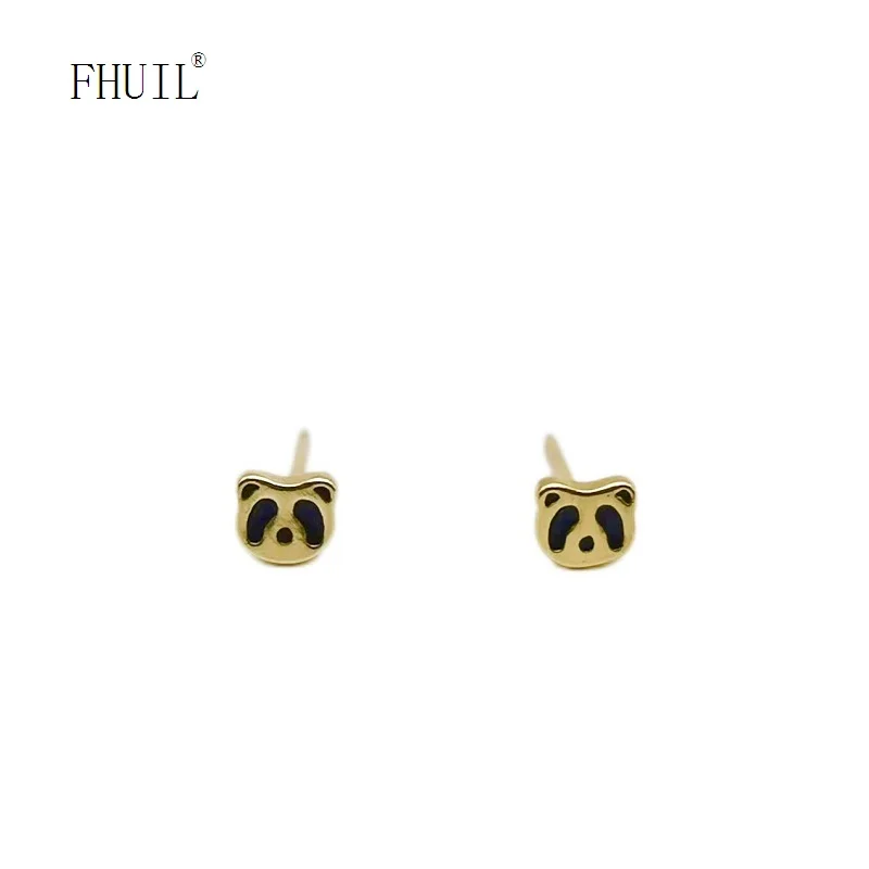 

Kawaii Pandan Cartoon Cute Earrings For Women Girl Boy Gold Plated Korean Jewelry Piercing Ear Accessories Personalized Gift