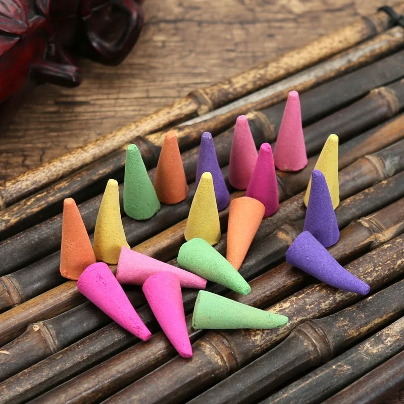 

60pcs Thailand Incense Cones Home Fragrance Temple Incense for Healty Room Sandalwood Rose Lemon Scents Bulk Gifts