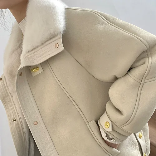 Женская куртка из 2023 натуральной овечьей кожи
