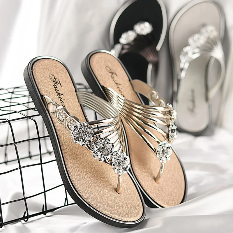 

2022 Популярные Стильные шлепанцы на плоской подошве, женские тапочки, летние сандалии, женская обувь, женская внешняя одежда, повседневные ш...