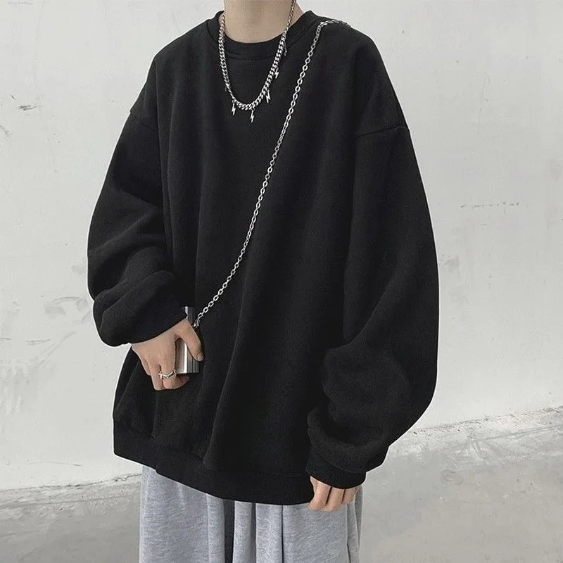Мужские свитшоты с круглым вырезом простые универсальные теплые толстые