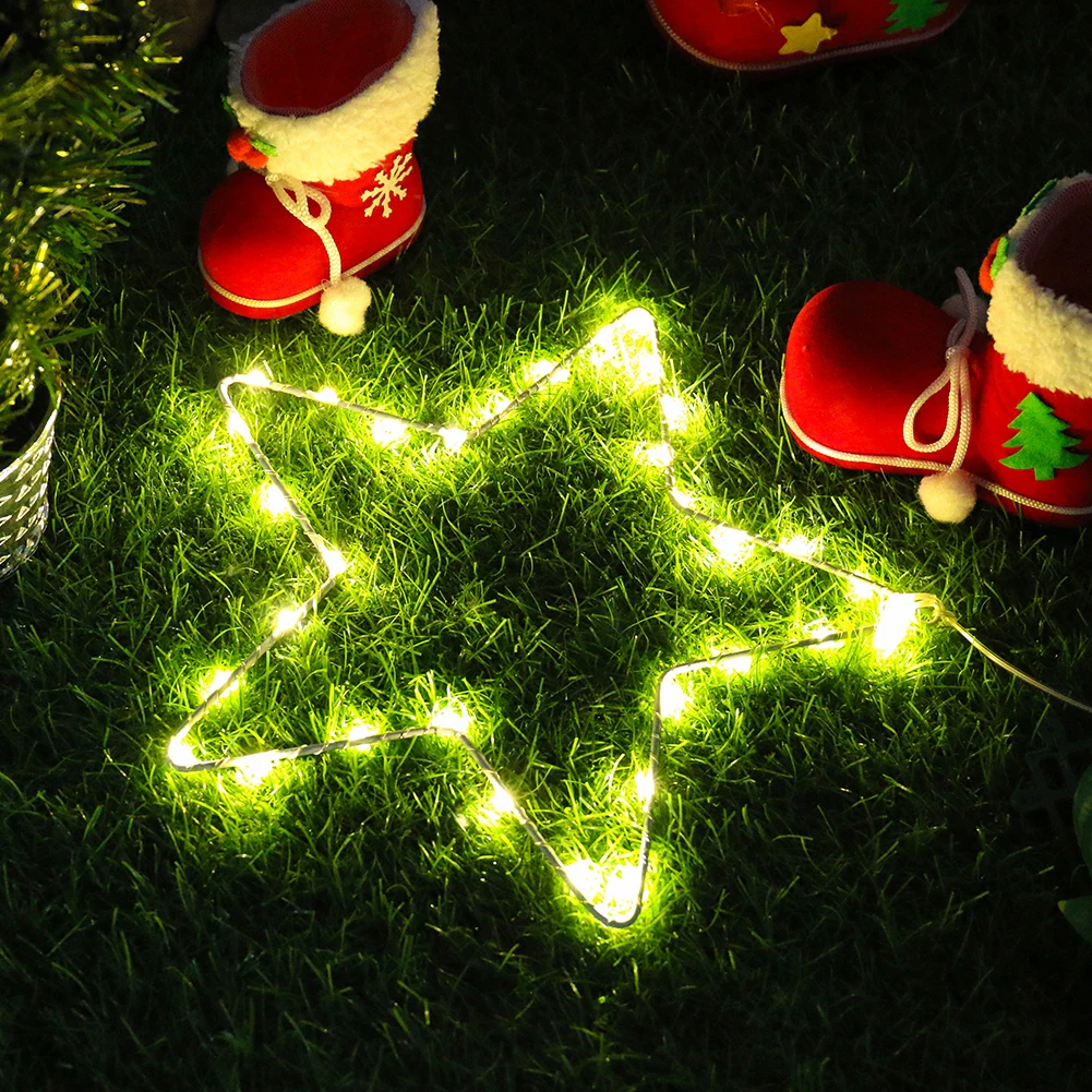 

LED String Lights Garland Battery Operated Pentagram Star Lights Pendant Atmosphere Props for Indoor Outdoor Holiday Decoration