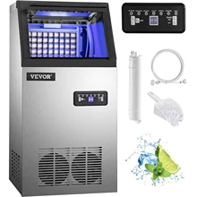 VEVOR 30KG 35KG 40KG 60KG/24H Commercial Ice Maker Ice Cube Machine High Ice Yield & Storage Home Appliance for Bar Cafeteria