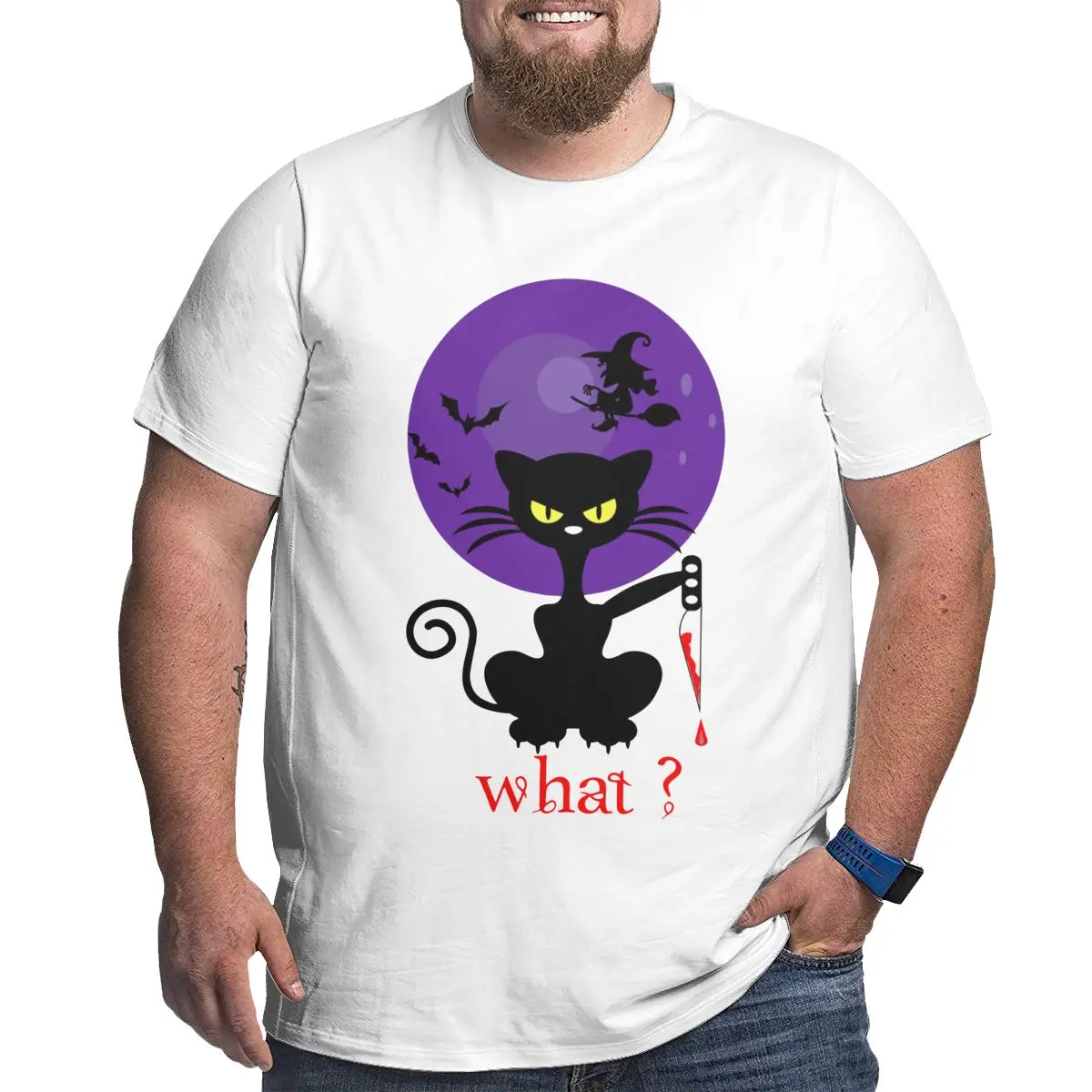 

Murderous Cat Holding Knife T Shirt Men Cotton Novelty T-Shirt Bloody Kitten Lovers Big Tall Tees Short Sleeve Large 4XL 5XL 6XL