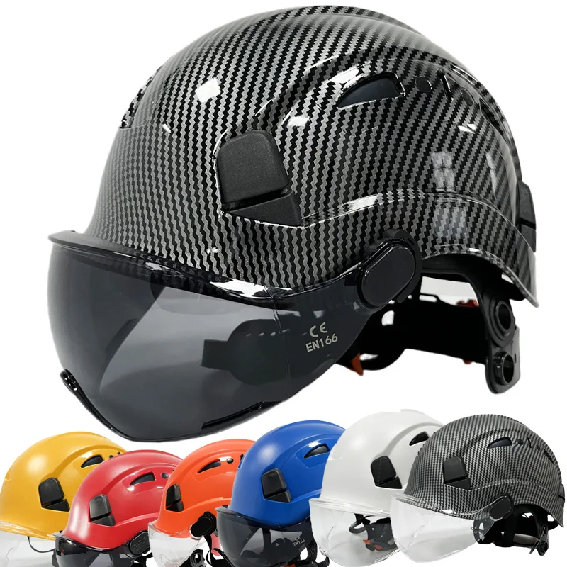 Твердые шапки с козырьком из углеродного волокна строительные защитные шлемы