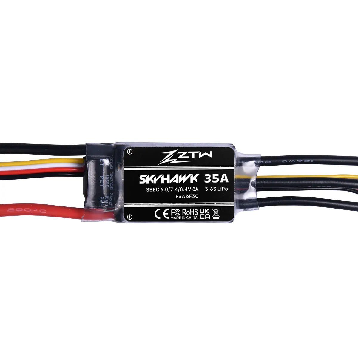 Фото ZTW Skyhawk 35A ESC 3-6S 6 В/7,4 В/8,4 В SBEC 8A бесщеточный регулятор скорости для радиоуправляемого самолета 250-300 класса вертолета с неподвижным крылом №1